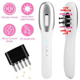 Electric Scalp Massage Comb Microcurrent Hair Brush Handheld Head Scratcher Massager Hair Oil Applicator with Vibration Micro-Current Mode Red & Blue