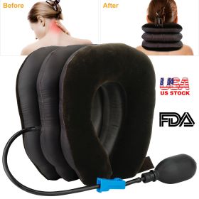 Inflatable Cervical Neck Traction Pillow Neck Shoulder Spine Alignment Pump Travel Support Pillow Inflatable Spinal Decompression Pillow