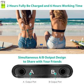 Rechargeable Tens Unit Machine Impulse Massager 16 Modes Pain Relief Body Massager Machine Muscle Stimulator w/ 2 Outputs and 6hrs Working For Relief