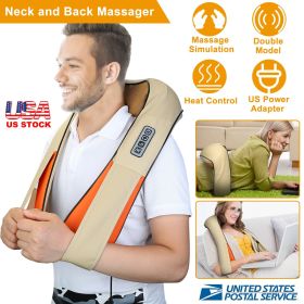Neck Shoulder Massager Electric Back Massage Cape with Heat Deep Tissue 3D Kneading Massage Neck Waist Shiatsu Massager Pillow for Muscles Pain Relief