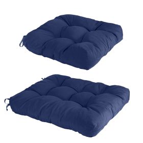 2Pcs Rocking Chair Cushion Upper And Lower Back And Seat Sets with Non-Slip Ties Polyester Fiber Filling Comfortable for Indoor Home Office Car (Option: NavyBlue)