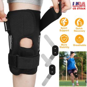 Sport Knee Brace Adjustable Open Patella Knee Support Compression Knee Wrap For Running Climbing Pain Relief Recovery of Injured Knee (Option: XL)
