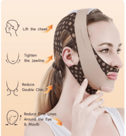 V-Line Lifting Mask Double Chin ReducerReusable With High-Elastic Fit, For SkinTightening, Firming Sagging Skin And Slimmingfor Men And Women Fac (Color: Brown)