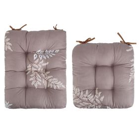 2Pcs Rocking Chair Cushion Upper And Lower Back And Seat Sets with Non-Slip Ties Polyester Fiber Filling Comfortable for Indoor Home Office Car (Option: Coffee_GreyLeaf)